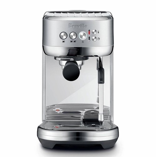 Breville Bambino Plus espresso machine, stainless steel, front view