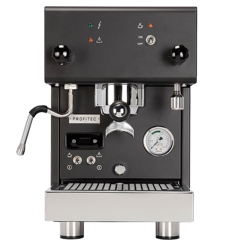 Profitec Pro 300 espresso machine, black top panel with stainless steel base